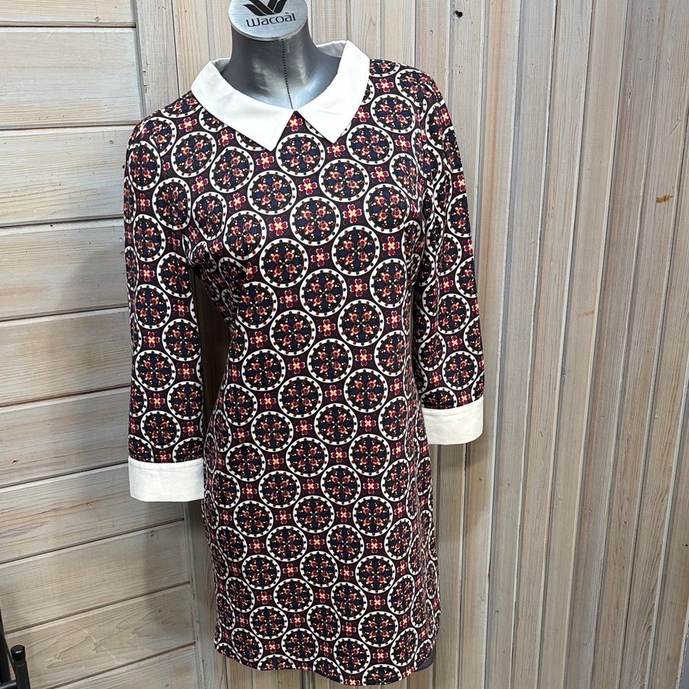 QED London Black and White Geometric Dress